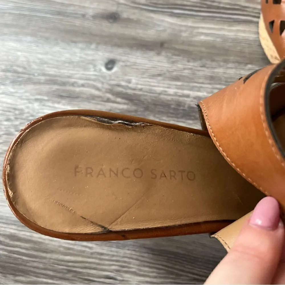 Franco Sarto Chic Sassy Laser Cutout Wedge Sandals
